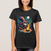 Drumming Octopus am Campfire T-Shirt (Vorderseite)