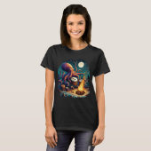 Drumming Octopus am Campfire T-Shirt (Vorne ganz)