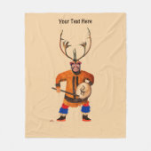 Drumming Shaman Fleecedecke (Vorderseite)