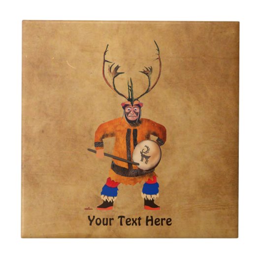 Drumming Shaman Fliese (Vorderseite)