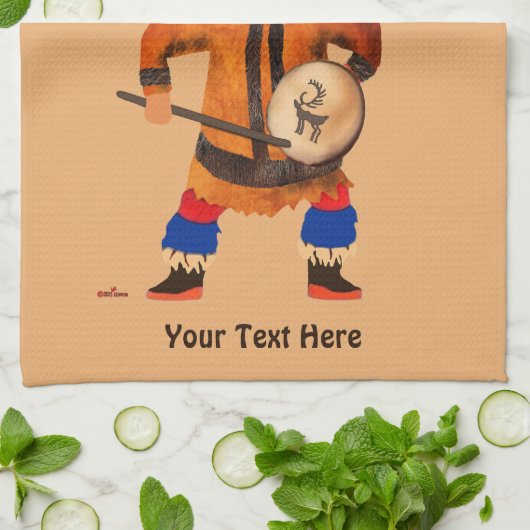 Drumming Shaman Geschirrtuch (Gefaltet)