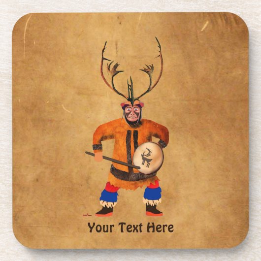 Drumming Shaman Getränkeuntersetzer (Vorderseite)