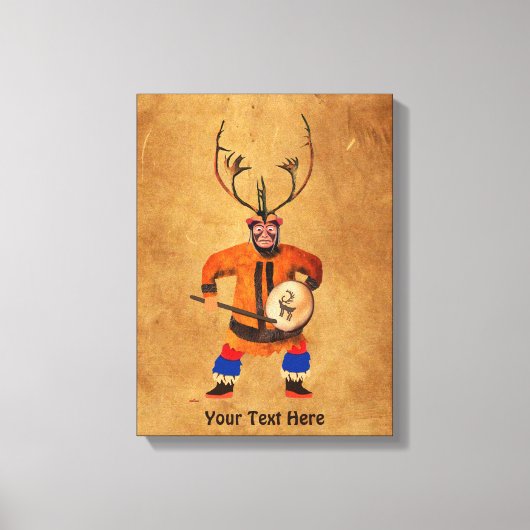 Drumming Shaman Leinwanddruck (Vorderseite)