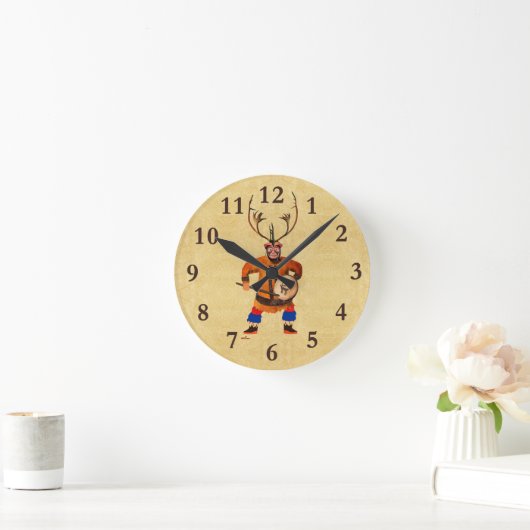 Drumming Shaman Runde Wanduhr (Zuhause)