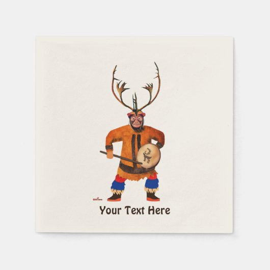 Drumming Shaman Serviette (Vorderseite)