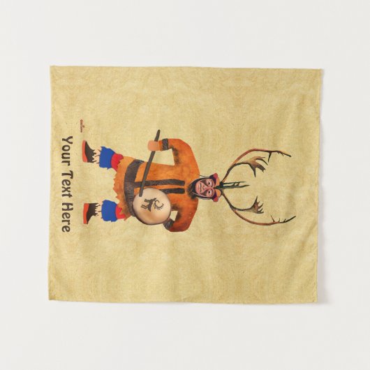 Drumming Shaman Wandteppich (Vorderseite (Horizontal))