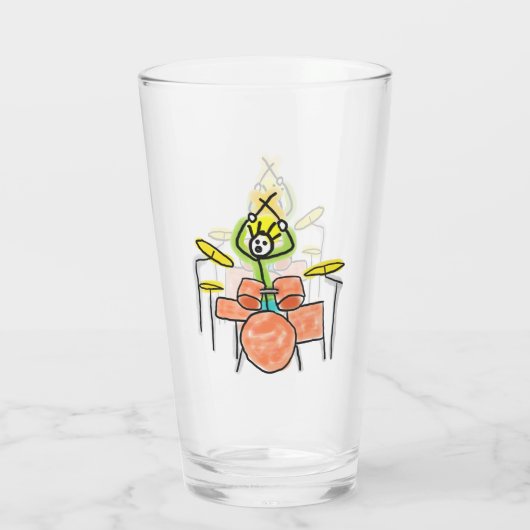 Drumming Stickman Glas (Rückseite)