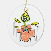 Drumming Stickman Keramik Ornament (Links)