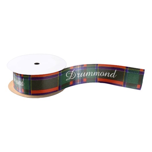 Drummond Clan karierter schottischer Tartan Satinband (Spule)