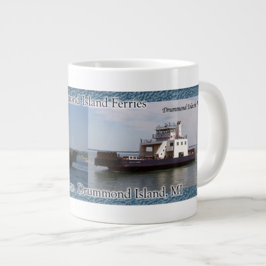 Drummond Island Ferries Jumbo-Tasse (Vorderseite Rechts)