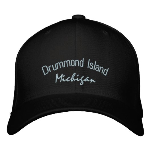 Drummond Island Michigan bestickt Hat Bestickte Baseballkappe (Vorderseite)