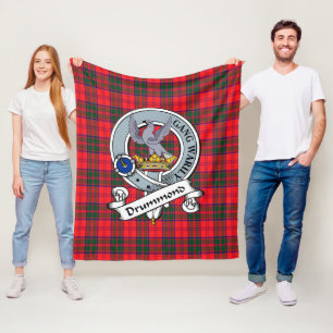 Drummond Modern Clan Abzeichen Tartan Kariert Fleecedecke