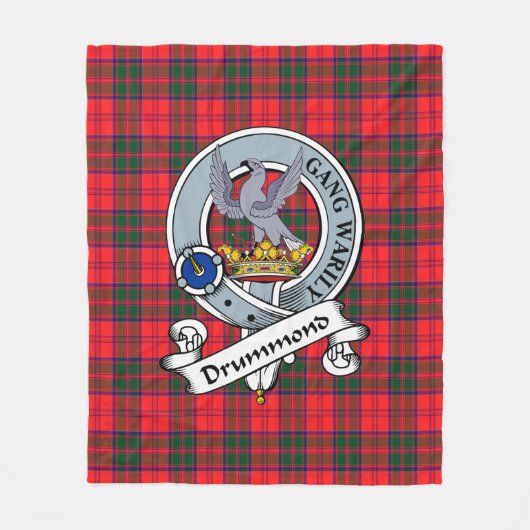 Drummond Modern Clan Abzeichen Tartan Kariert Fleecedecke (Vorderseite)
