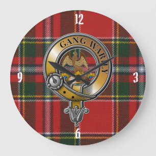 Drummond Tartan & Abzeichen Große Wanduhr