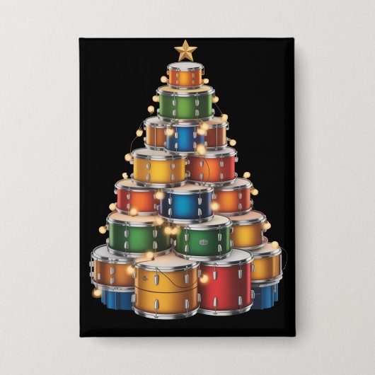 Drumms Xmas Christmas Tree Drummer Button (Vorderseite)