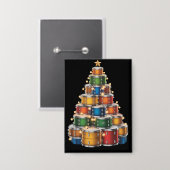 Drumms Xmas Christmas Tree Drummer Button (Vorderseite/Rückseite)