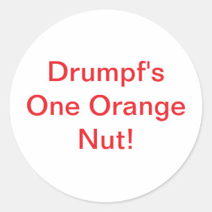 Drumpf's One Orange Nut Hankamer Artjunkhaus Comic Runder Aufkleber