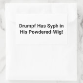 Drumpf's Wig hat Syph Hankamer Artjunkhaus Comic Rechteckiger Aufkleber (Tasche)