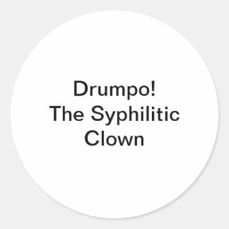 Drumpo Syphilitic Clown Hankamer Artjunkhaus Comic Runder Aufkleber