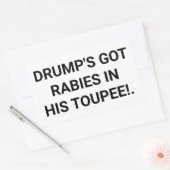Drumps Got Toupee Rabies Hankamer Artjunkhaus Spaß Rechteckiger Aufkleber (Umschlag)