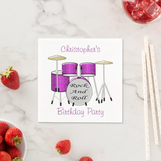 Drums Birthday Serviette (Beispiel)