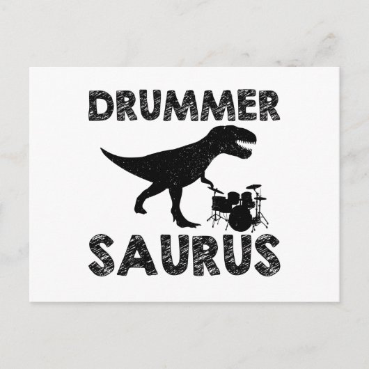 Drums Dinosaurier | Drummer Musician Geschenke Postkarte (Vorderseite)