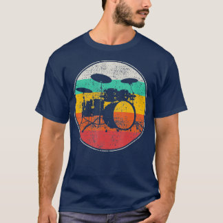 Drums Drummer Band Drumset Retro Vintag T-Shirt