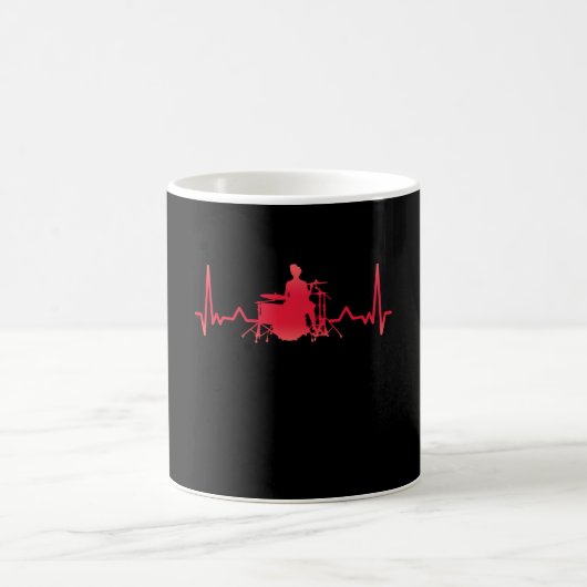 Drums Drummer Heartbeat Weihnachtsgeschenk Kaffeetasse (Mittel)