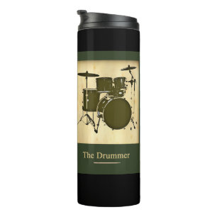 Drums Drummer Music Thermosbecher