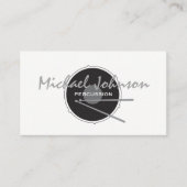 Drums Drummer Schlagzeug Minimal Black Music Cool Visitenkarte (Vorderseite)