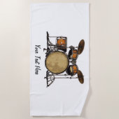 Drums Drummer Schwarz-weiß Custom Drummer's Music Strandtuch (Vorderseite)