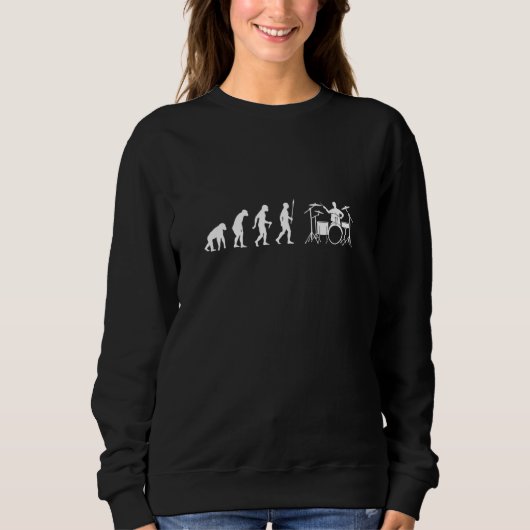 Drums Evolution Musician Instrument Spaß Sweatshirt (Vorderseite)