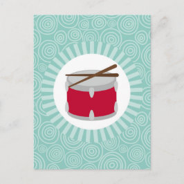 Drums Fun Turquoise Swirl Music Postkarte
