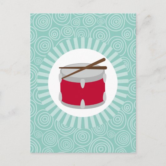 Drums Fun Turquoise Swirl Music Postkarte (Vorderseite)