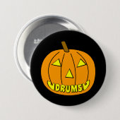 Drums Halloween Pumpkin Button (Vorne & Hinten)
