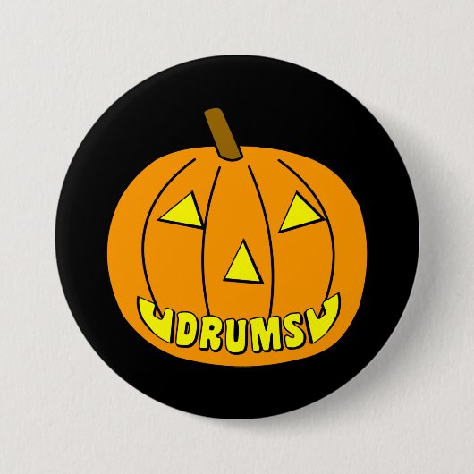 Drums Halloween Pumpkin Button (Vorderseite)