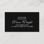 Drums Instructor Music Studio Business Card Visitenkarte (Rückseite)