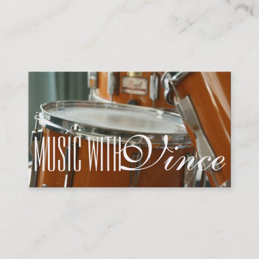 Drums Instructor Music Studio Business Card Visitenkarte (Vorderseite)