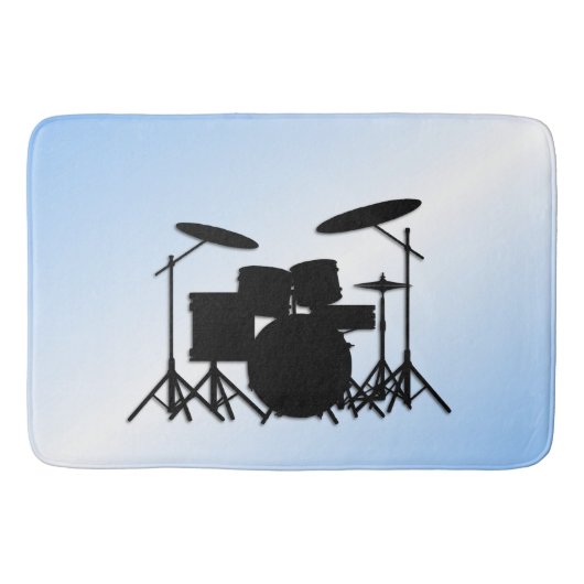 Drums Music Design Blau Badematte (Vorderseite)