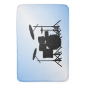 Drums Music Design Blau Badematte (Vorderseite Vertikal)