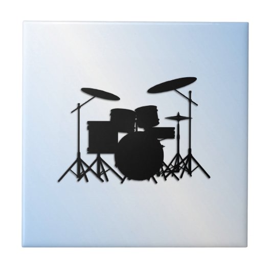 Drums Music Design Blau Fliese (Vorderseite)