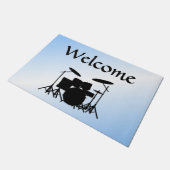 Drums Music Design Blau Fußmatte (Schrägansicht)