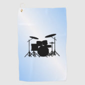 Drums Music Design Blau Golfhandtuch (Vorderseite)