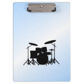Drums Music Design Blau Klemmbrett (Vorderseite)