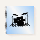 Drums Music Design Blau Notizblock (Vorderseite)