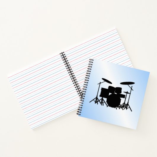 Drums Music Design Blau Notizblock (Innenseite)