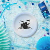 Drums Music Design Blau Pappteller (Party)