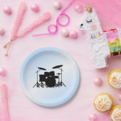 Drums Music Design Blau Pappteller (Party)