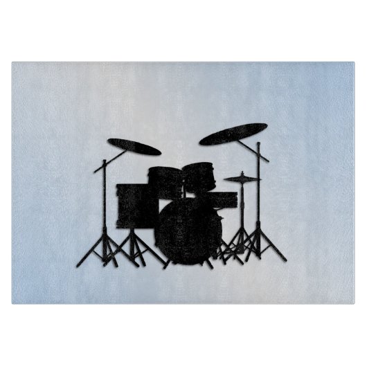 Drums Music Design Blau Schneidebrett (Vorderseite)