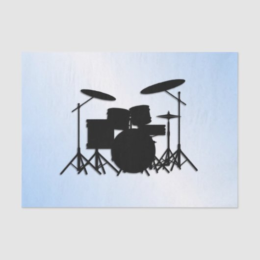 Drums Music Design Blau Seidenpapier (Vorderseite)